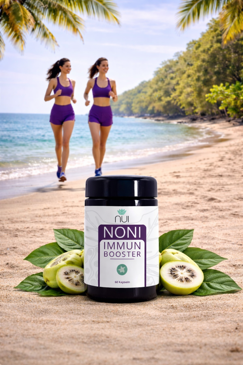 NUI-NONI-IMMUN-BOOSTER-2-Sportfrauen-am-Tropenstrand